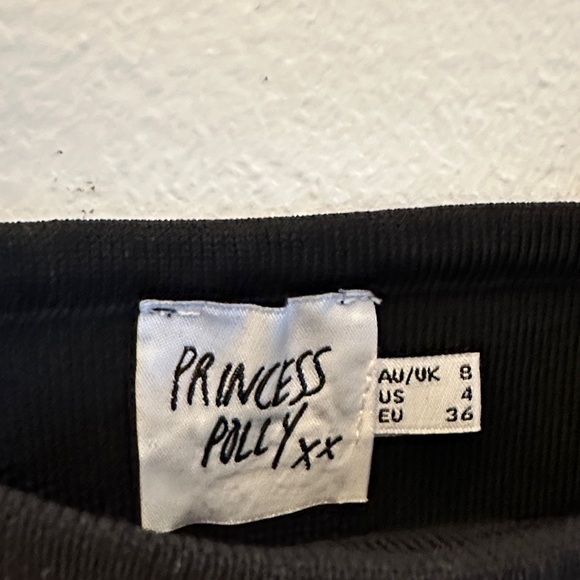 Princess Polly Ribbed Stretchy Black Dress - Preloved - Picture 5 of 8